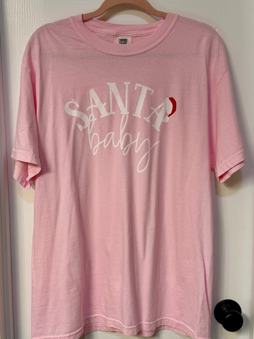 Comfort Colors Light Pink 'Santa Baby' Graphic Tee